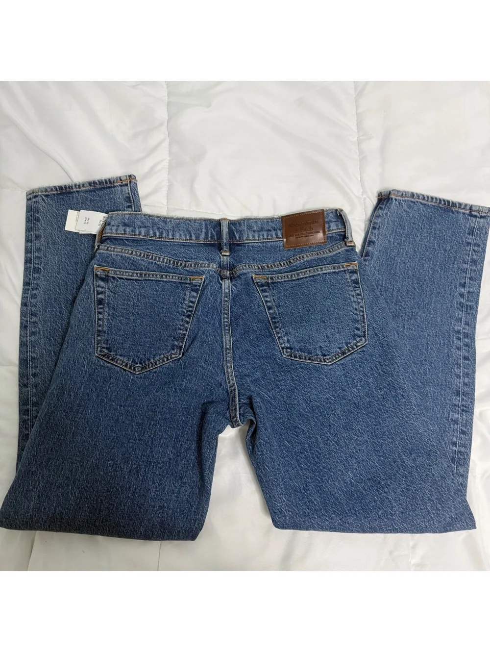 Abercrombie & Fitch VINTAGE STRETCH STRAIGHT dark blue denim jeans 31w 32l nwt